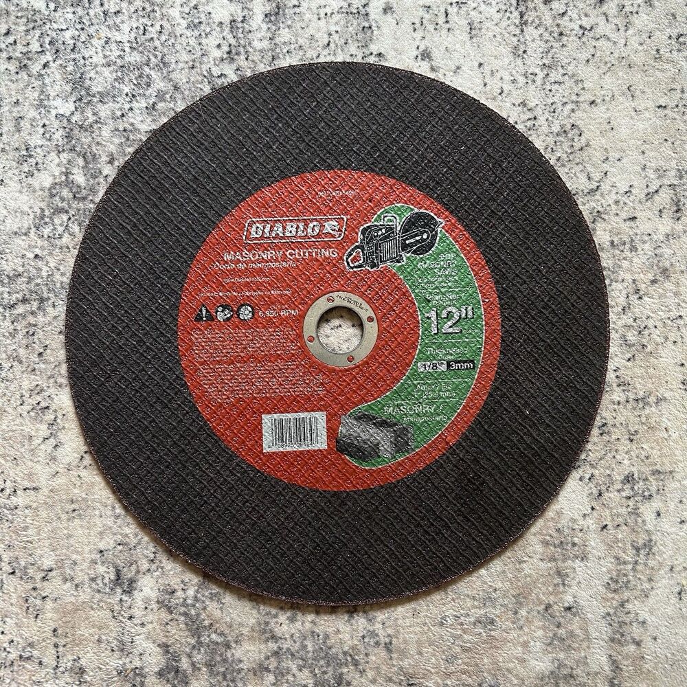 Diablo DBD120125A01C Masonry High Speed Cut Off Disc 12” Diameter 1/8” Thick
